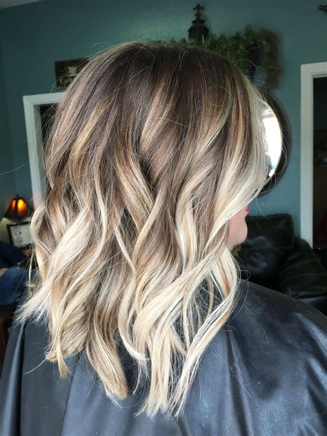 blonde highlights in brown short hair|brown roots with blonde highlights.